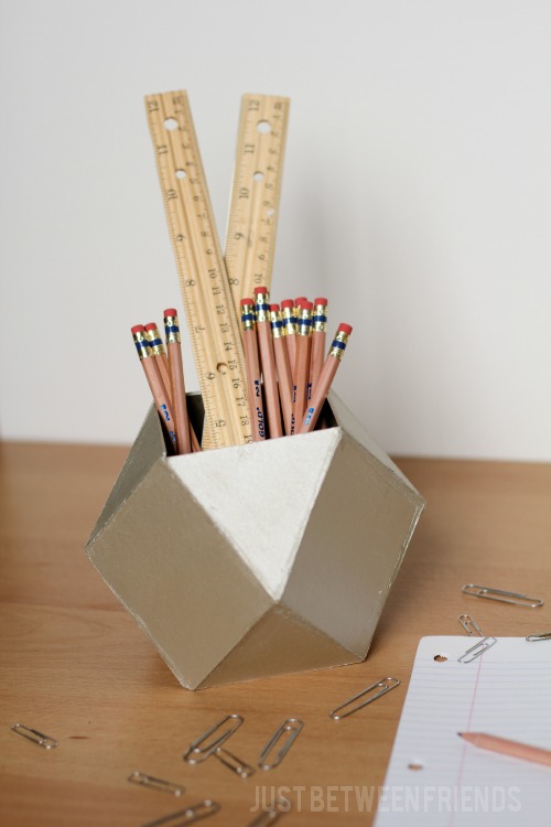 DIY geometric pencil holder