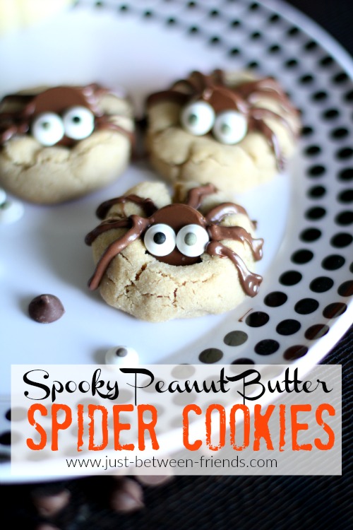 Spooky peanut butter spider cookies