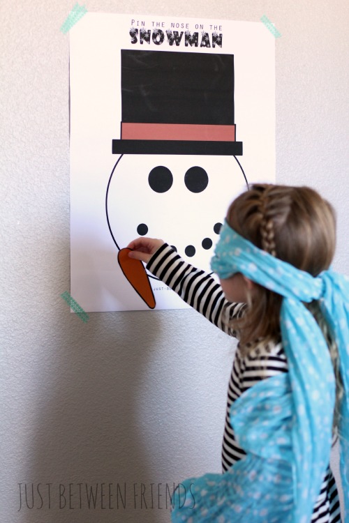 Pin the nose on the snowman free printable