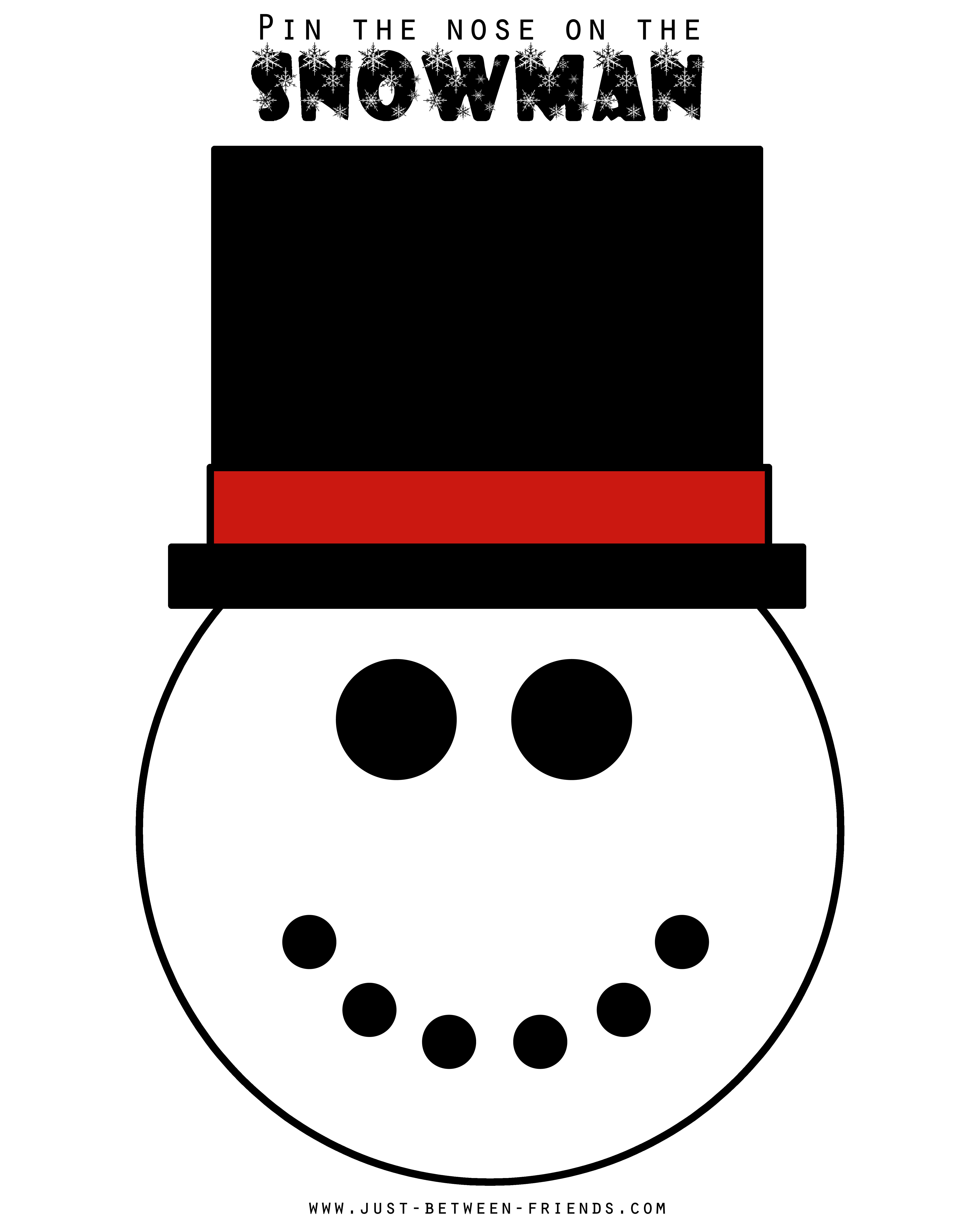 Pin the Nose on the Snowman Free Printable Just Jonie
