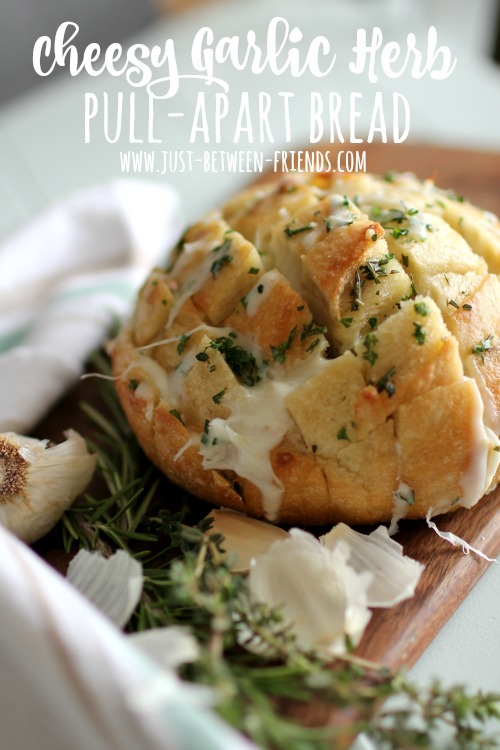 cheesy garlic herb pull apart bread