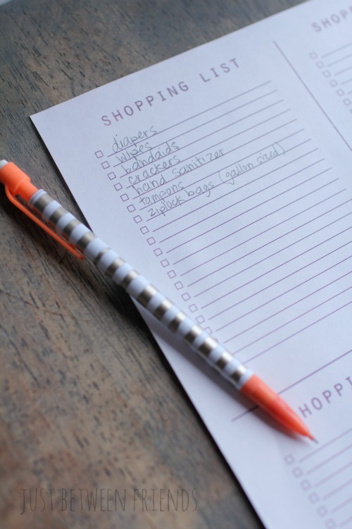 free printable shopping list