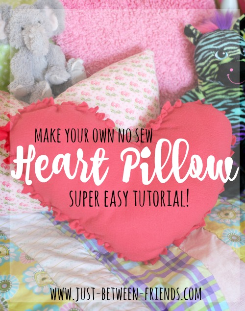 no sew heart pillow