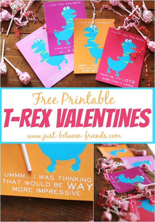 T-rex Printable valentine