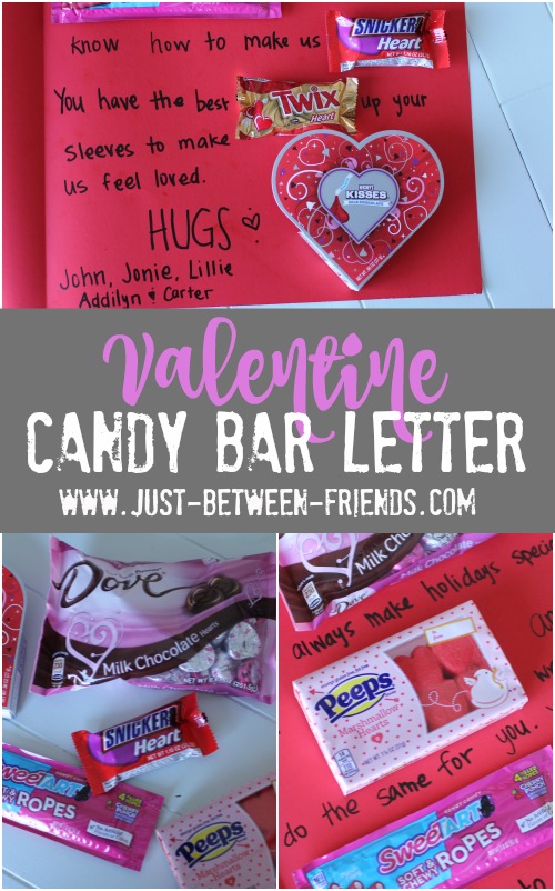 Valentinee candy bar letter