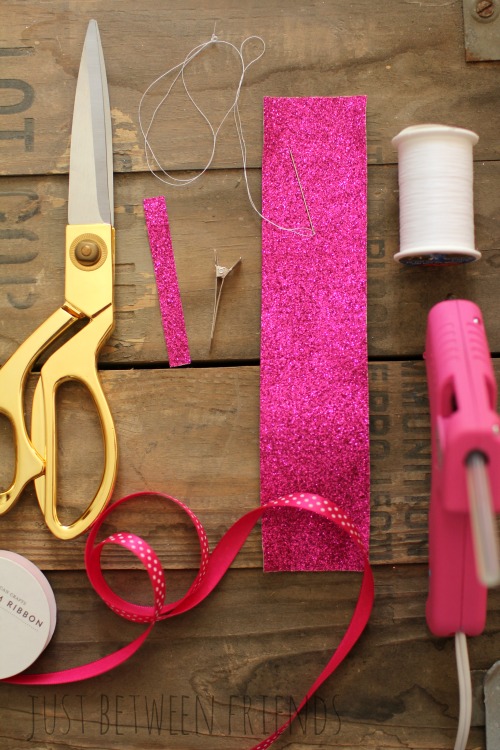 glitter hair bow supplies