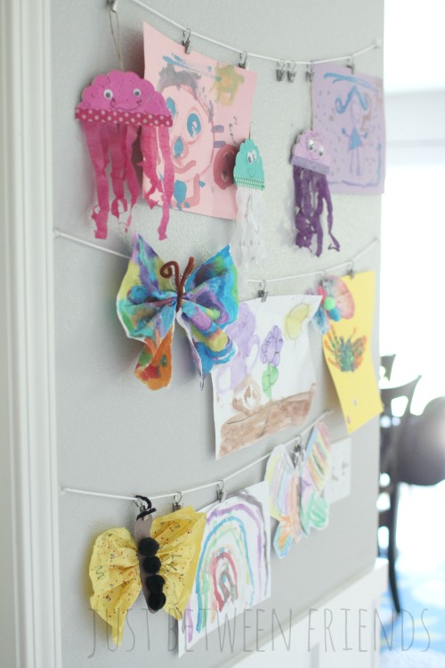 kid's art wall