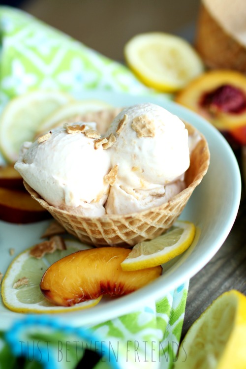 homemade peach ice cream